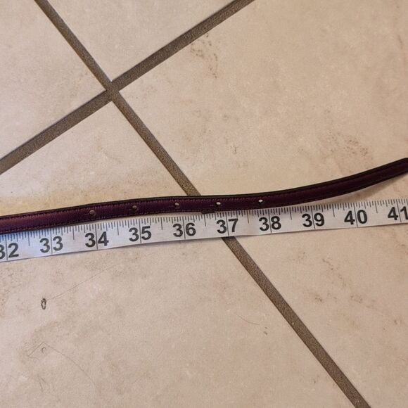 Gucci Belt GG Maroon Leather Thin US Burgundy Red Size 38 main image 10